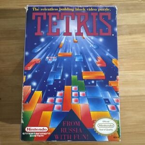Nintendo NES CIB TETRIS In Box w/ Manual & Poster Complete! With Box Protector
